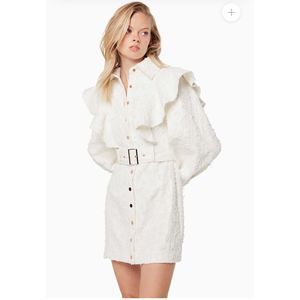 ELLIATT FONDNESS LONG SLEEVE MINI DRESS IN WHITE bridal shower size S NWT $319